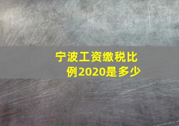 宁波工资缴税比例2020是多少