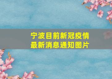 宁波目前新冠疫情最新消息通知图片