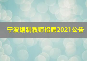 宁波编制教师招聘2021公告