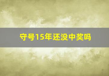 守号15年还没中奖吗