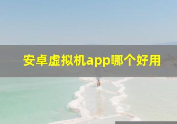 安卓虚拟机app哪个好用