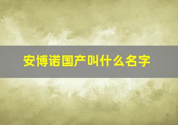 安博诺国产叫什么名字