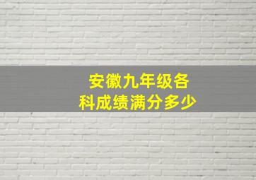 安徽九年级各科成绩满分多少