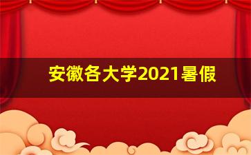 安徽各大学2021暑假