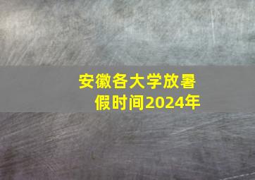 安徽各大学放暑假时间2024年