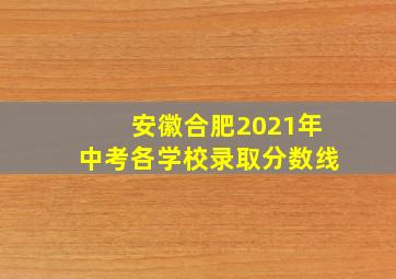 安徽合肥2021年中考各学校录取分数线