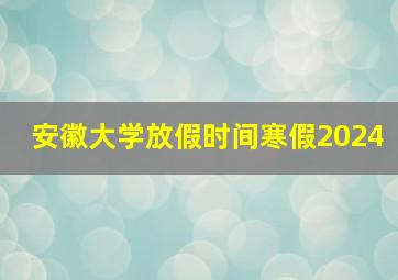 安徽大学放假时间寒假2024