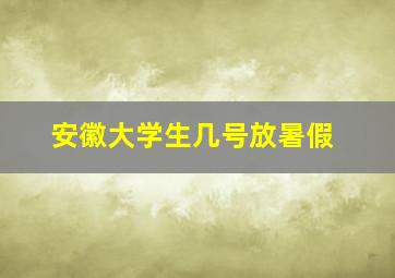 安徽大学生几号放暑假