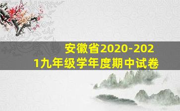 安徽省2020-2021九年级学年度期中试卷