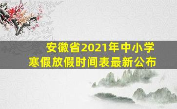 安徽省2021年中小学寒假放假时间表最新公布