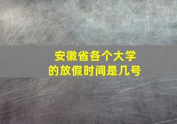 安徽省各个大学的放假时间是几号