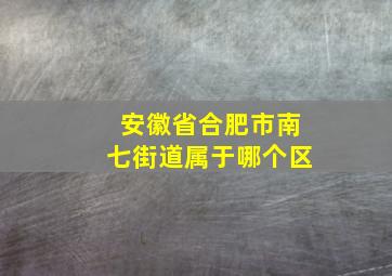 安徽省合肥市南七街道属于哪个区