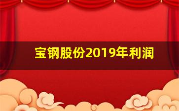 宝钢股份2019年利润