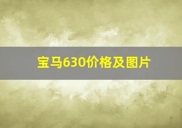 宝马630价格及图片