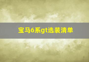 宝马6系gt选装清单