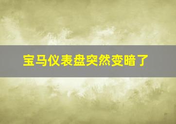 宝马仪表盘突然变暗了