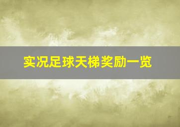 实况足球天梯奖励一览