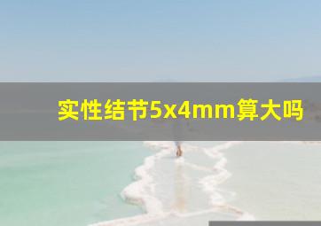 实性结节5x4mm算大吗