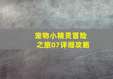 宠物小精灵冒险之旅07详细攻略