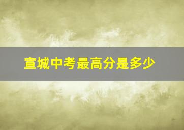 宣城中考最高分是多少