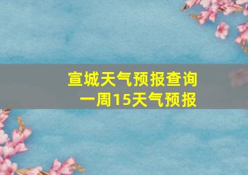 宣城天气预报查询一周15天气预报