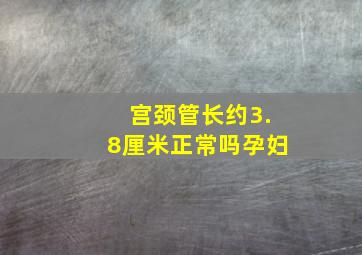 宫颈管长约3.8厘米正常吗孕妇