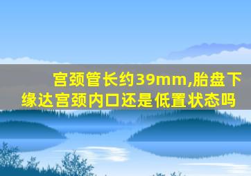 宫颈管长约39mm,胎盘下缘达宫颈内口还是低置状态吗