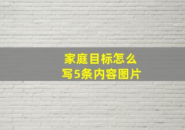 家庭目标怎么写5条内容图片