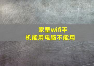 家里wifi手机能用电脑不能用