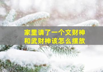 家里请了一个文财神和武财神该怎么摆放