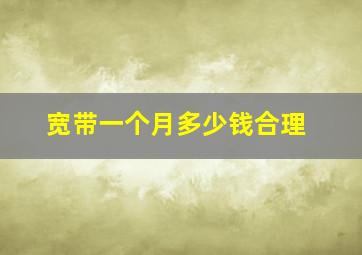 宽带一个月多少钱合理