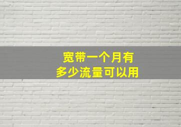 宽带一个月有多少流量可以用