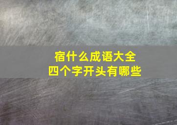 宿什么成语大全四个字开头有哪些