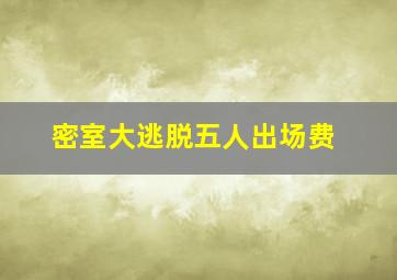 密室大逃脱五人出场费