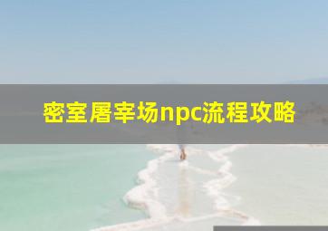 密室屠宰场npc流程攻略