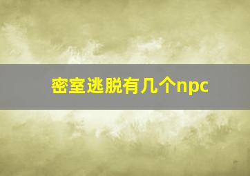 密室逃脱有几个npc