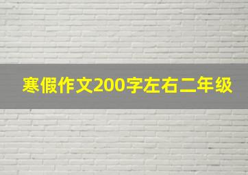 寒假作文200字左右二年级