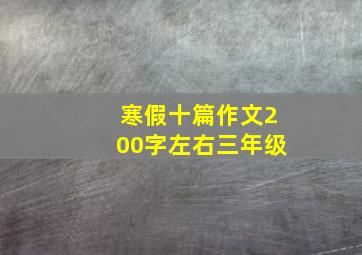 寒假十篇作文200字左右三年级