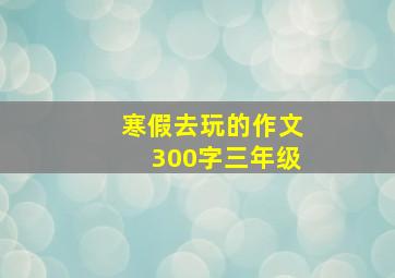 寒假去玩的作文300字三年级