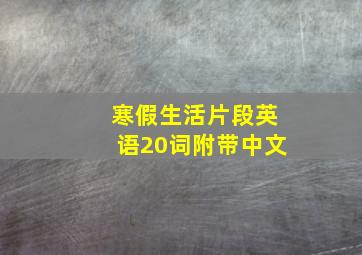 寒假生活片段英语20词附带中文