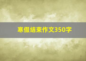 寒假结束作文350字