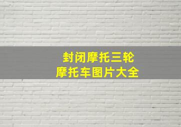 封闭摩托三轮摩托车图片大全