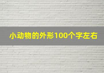 小动物的外形100个字左右