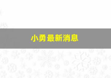 小勇最新消息