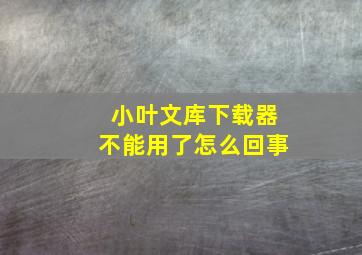 小叶文库下载器不能用了怎么回事