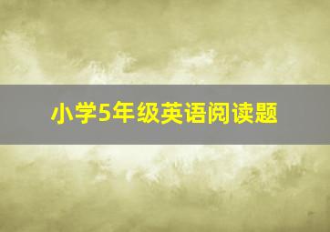 小学5年级英语阅读题