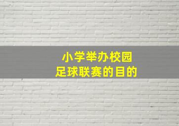 小学举办校园足球联赛的目的