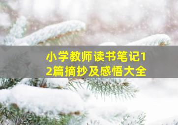 小学教师读书笔记12篇摘抄及感悟大全