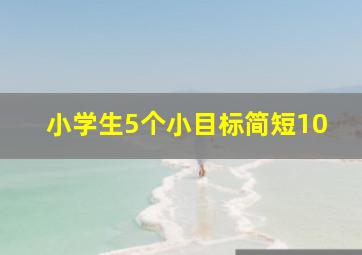 小学生5个小目标简短10