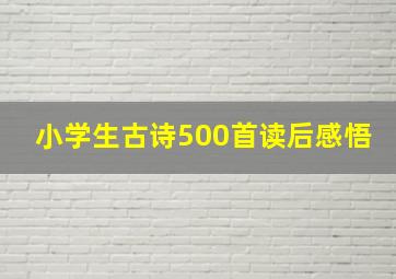 小学生古诗500首读后感悟